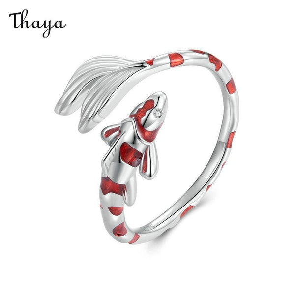 Thaya 925 Silver Lucky Koi Open Ring