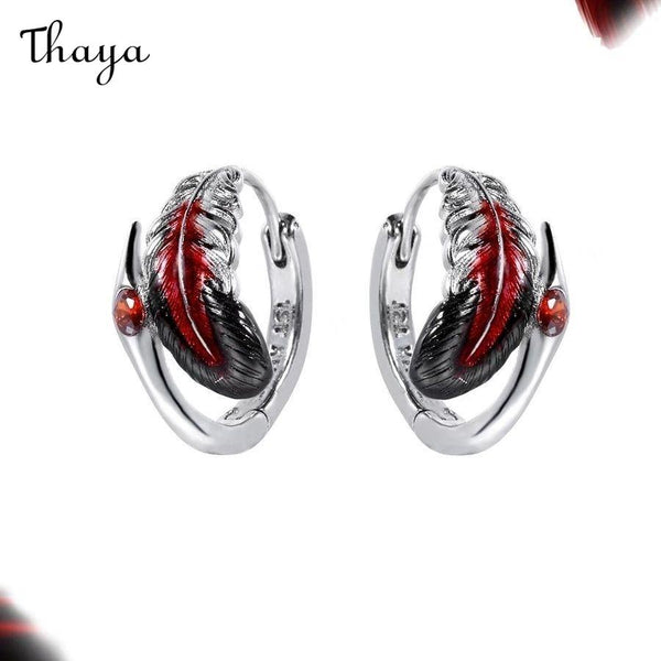 Thaya Feather Hoop Earring