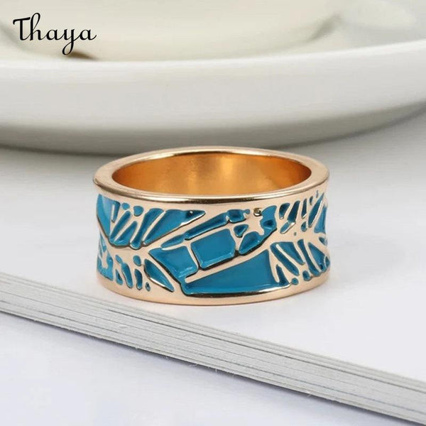 Thaya Sky Blue Enamel Band Ring