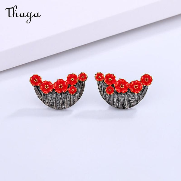 Thaya  Exquisite Enamel Garland Flower Earrings