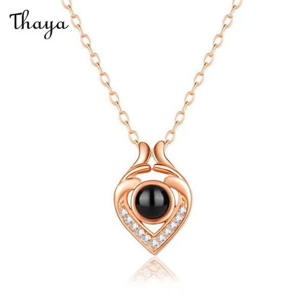 Thaya Personalized Teardrop Photo Necklace