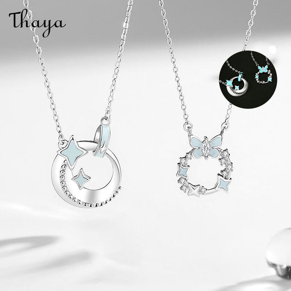 Thaya S925 Silver Couple Butterfly Necklaces