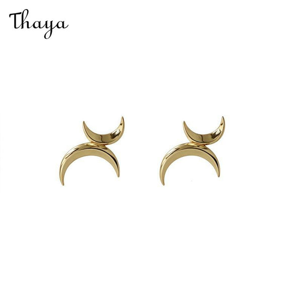 Thaya Crescent Moon Stud Earrings