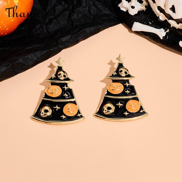 Thaya Halloween Tree Dangle Earrings