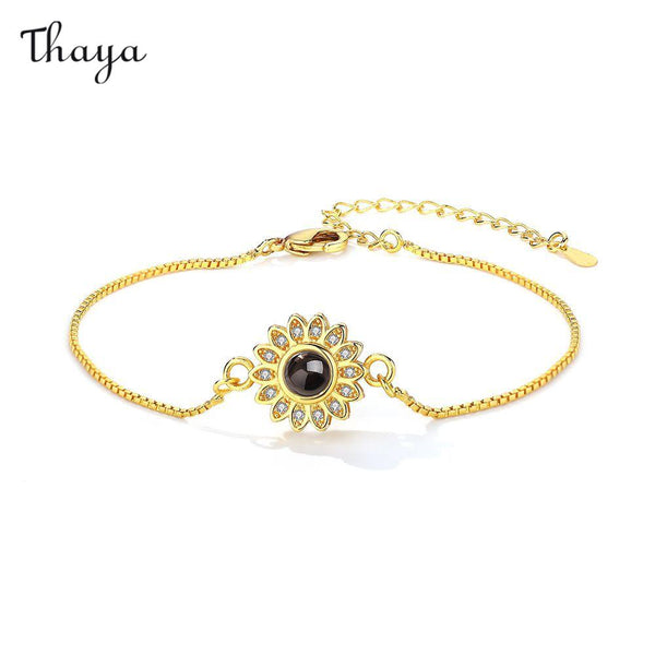 Thaya Personalisiertes Gänseblümchen-Fotoarmband