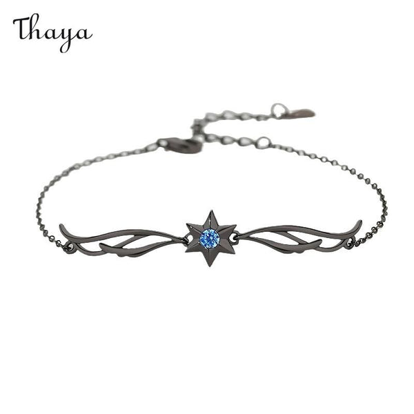 Thaya 925 Silber Sternenflügel Armband &amp; Ohrringe