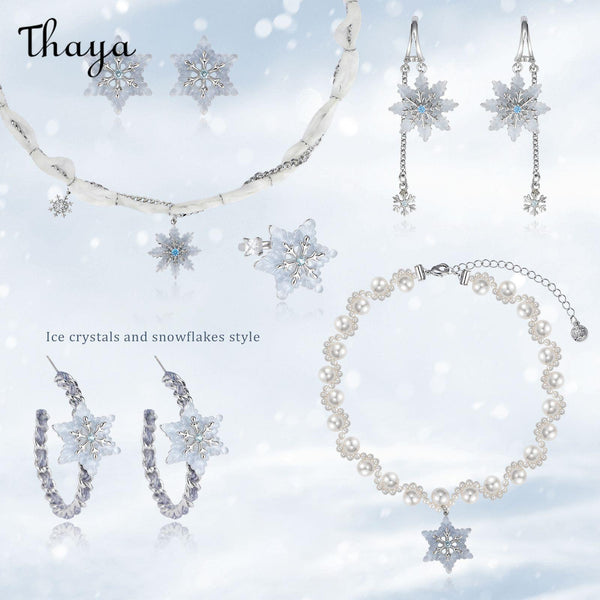 Thaya Ice Crystal Snowflake Jewelry Set