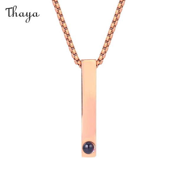 Thaya Personalized Cubic Prism Photo Necklace