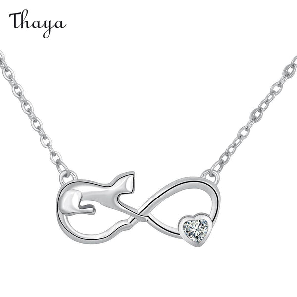 Thaya Infinity Symbol Style Cat Necklace