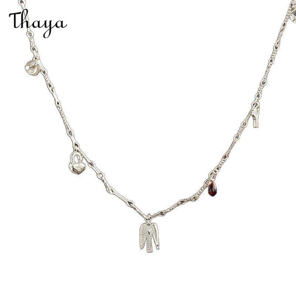 Thaya S925 Silver Bird Wind Chime Necklace
