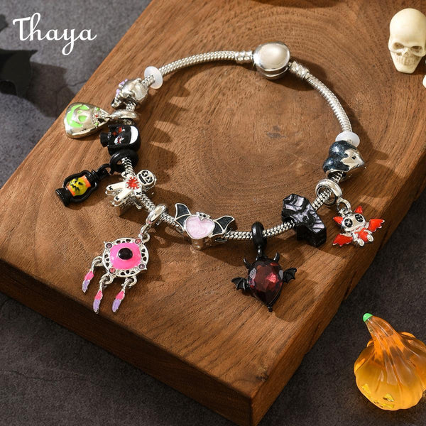 Thaya Cartoon Retro Pumpkin Skull Funny Bracelet