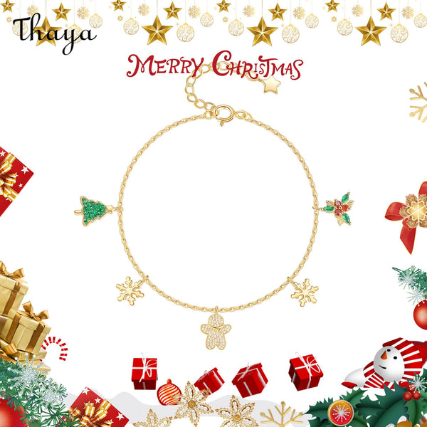 Thaya 925 Silver Colorful Christmas Tree Gingerbread  Series