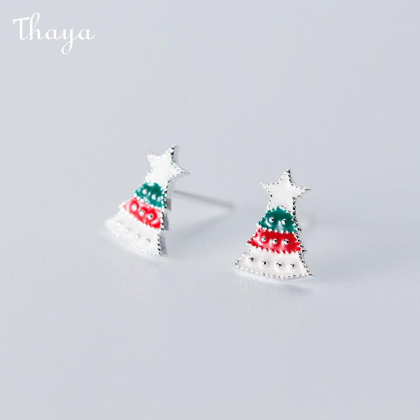 Thaya 925 Silber Ohrringe der Weihnachtsserie