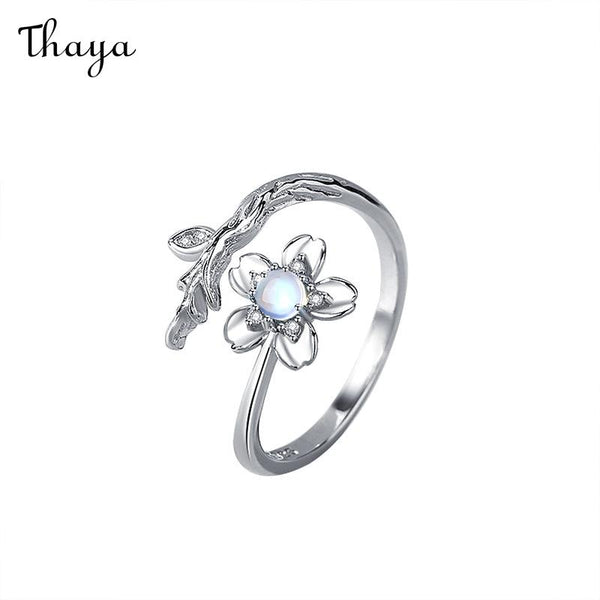 Thaya 925 Silver 925 Silver Cherry Blossom Ring & Necklace