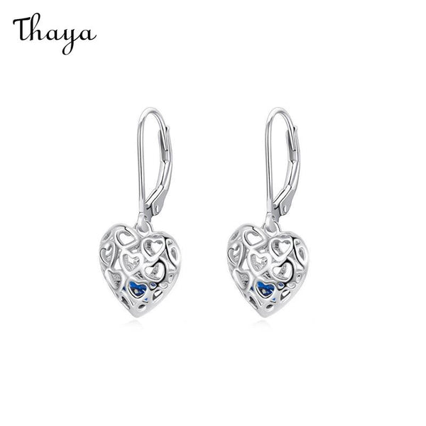 Thaya 925 Silver Hollow Heart  Earrings