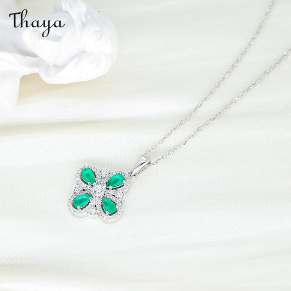 Thaya  925 Silver Four-leaf Clover Necklace