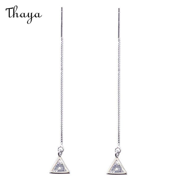 Thaya 925 Silver Three-dimensional Triangle Ear Wire
