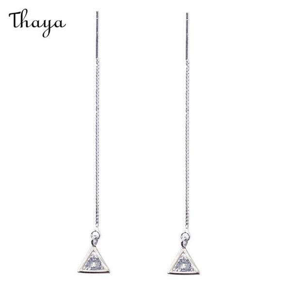 Fil d'oreille triangle tridimensionnel en argent 925 Thaya