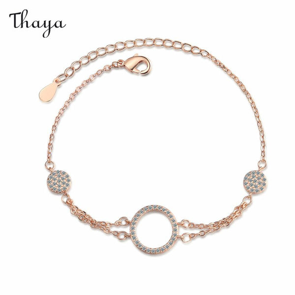 Thaya Zircon And Diamond Circle Bracelet