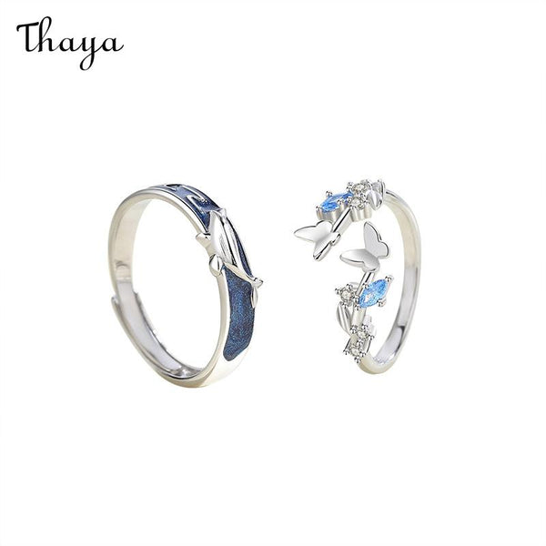 Thaya 925 Silver Whale Butterfly Couple Jewelry  Sets