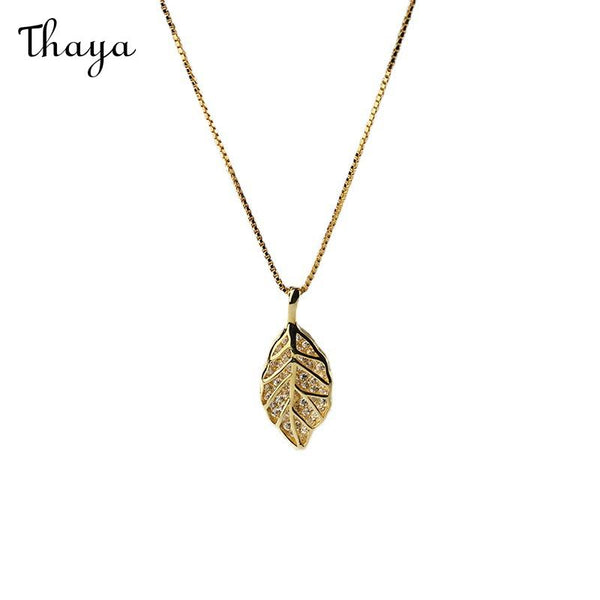 Thaya 925 Silber One Leaf Halskette