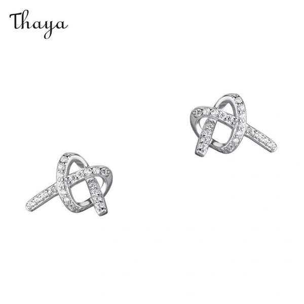 Thaya 925 Silver Heart Knot Earrings
