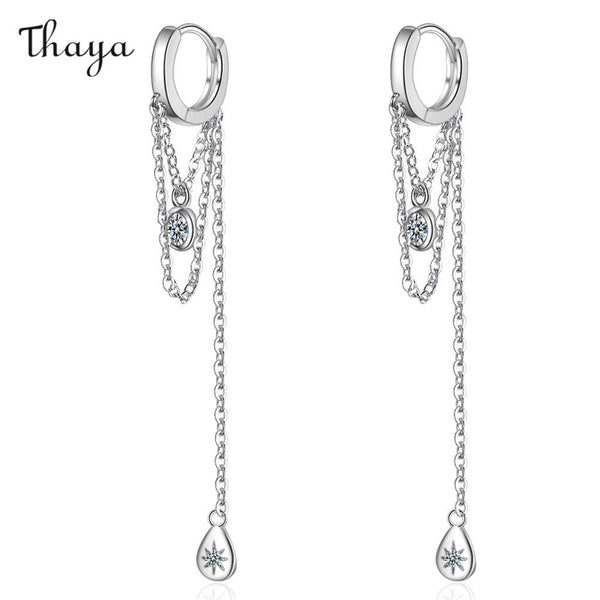 Thaya Charming Zirconia Diamond Tassel Earrings