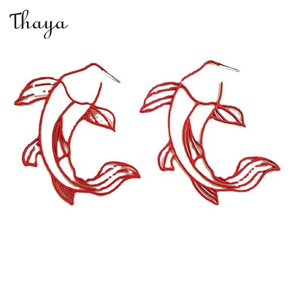 Thaya Hollow Simple Koi Earrings