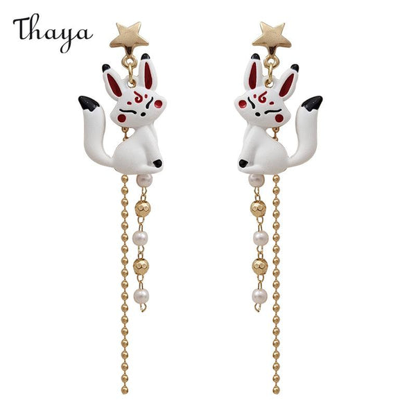 Thaya Cute  Fox Pearl Earrings