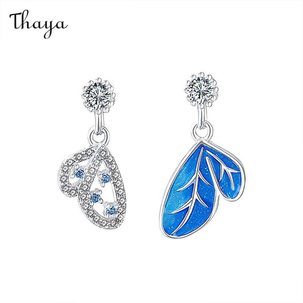 Boucles d'oreilles à tige d'aile de papillon en argent 925 Thaya
