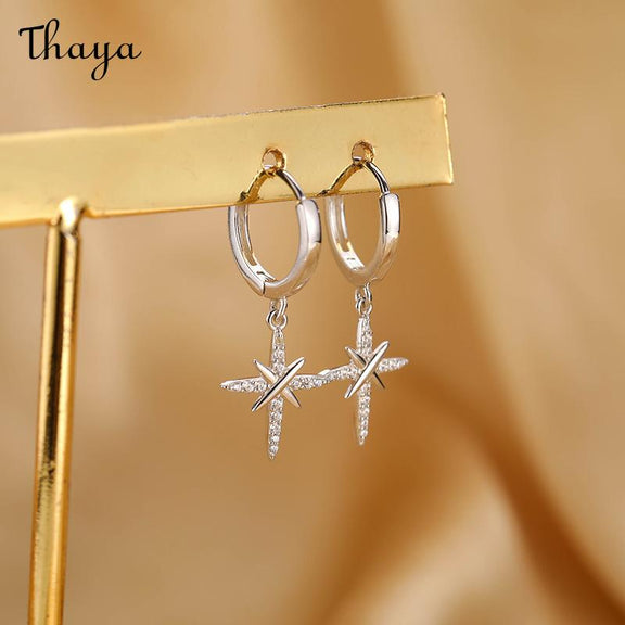 Thaya Cross Necklace 925 Silver with Zircon and Diamond Process