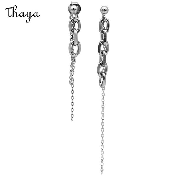 Boucles d'oreilles à maillons asymétriques Thaya