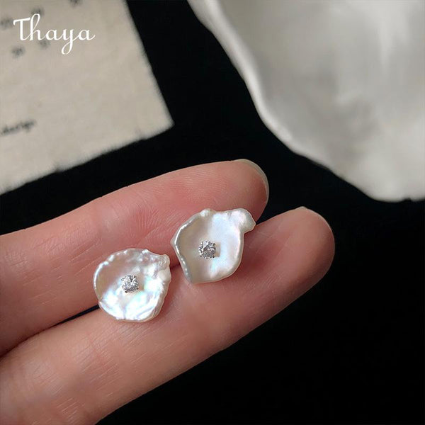 Thaya Baroque Pearl Flower-shape  Earrings