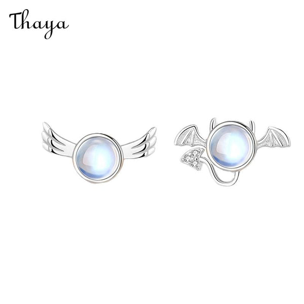 Thaya 925 Silver Angel Devil Cupid Earrings