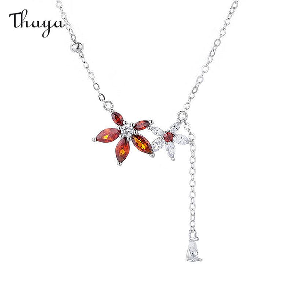 Thaya 925 Silver Maple Leaf Necklace