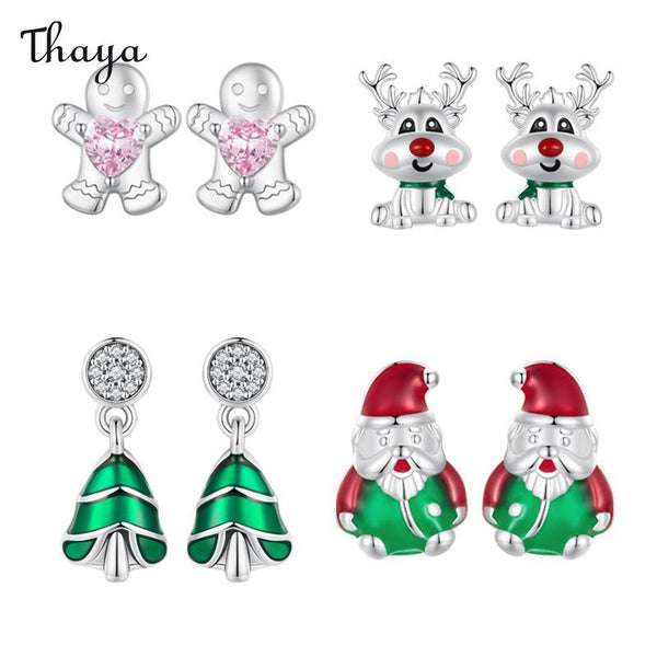 Thaya 925 Silver Christmas Earrings