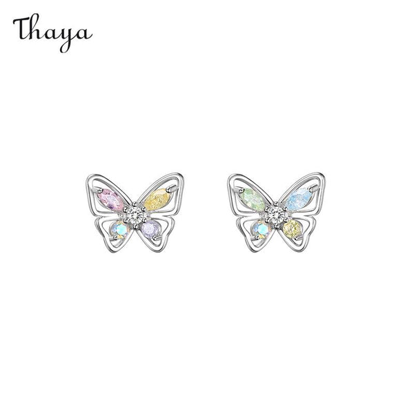 Boucles d'oreilles tige papillon en argent 925 Thaya