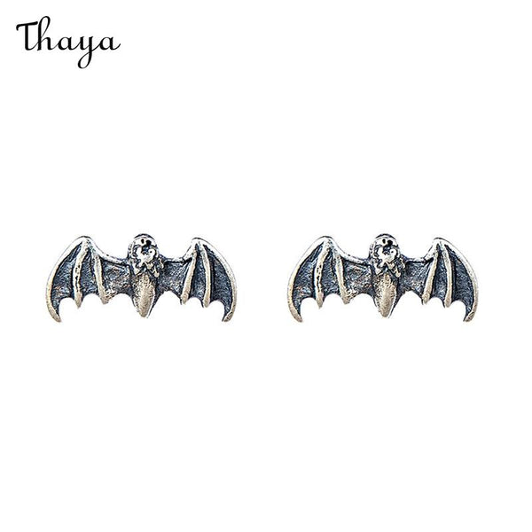 Thaya 925 Silver Dark Bat Earrings