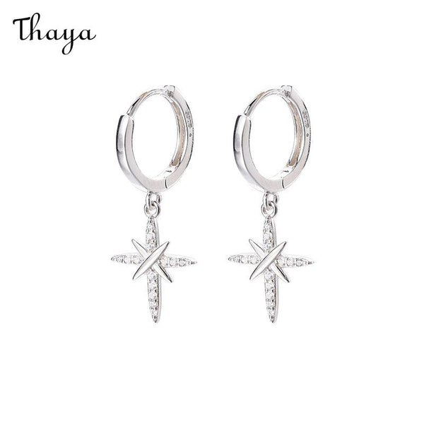 Thaya Sterling Silver Cross Earrings