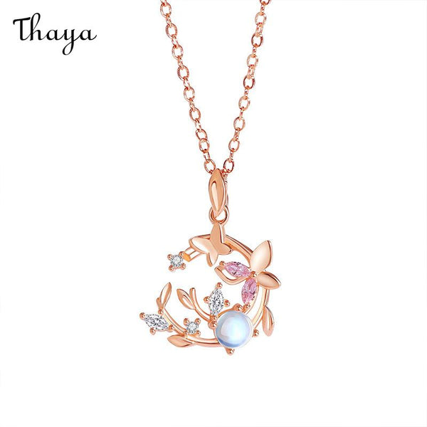 Thaya 925 Silver Garland  Butterfly Necklace Set