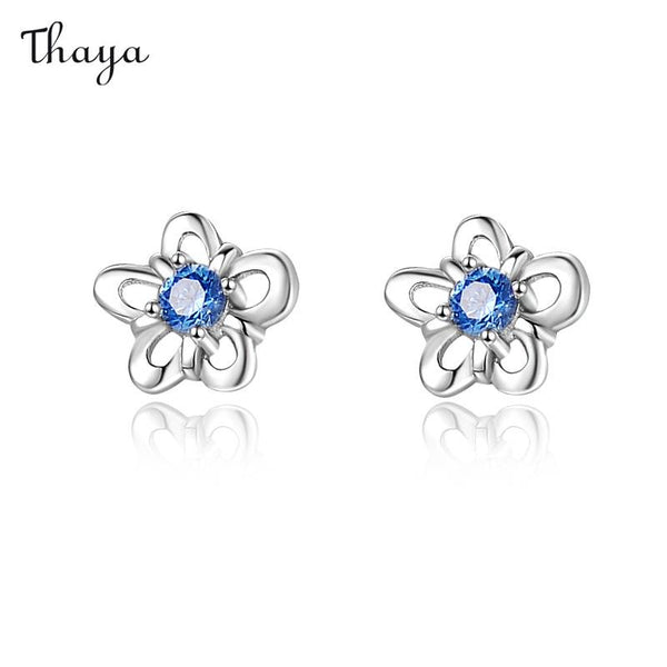 Thaya 999 Silver Cutout Flower Stud Earrings