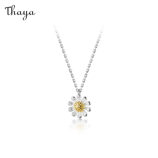 Collier de fleurs fraîches d'été en argent 925 Thaya