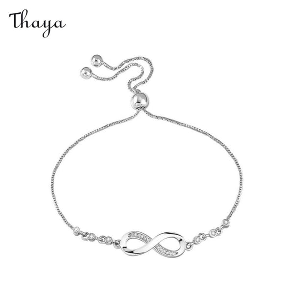 Thaya 925 Silver Infinite  Love Adjustable Loop Bracelet