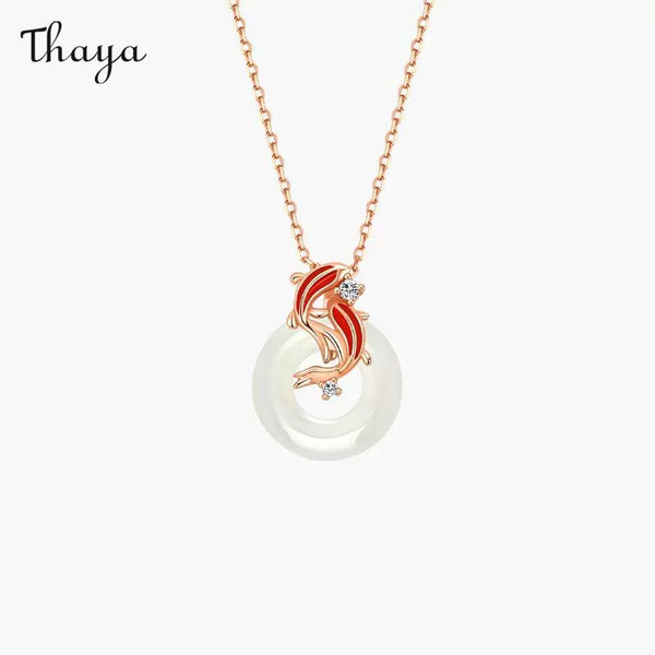 Thaya 925 Silver Koi Safety Buckle Necklace
