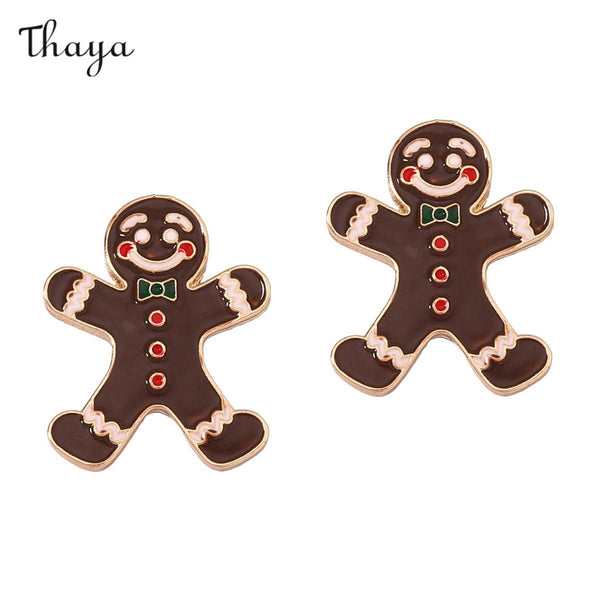 Thaya  Christmas Gingerbread Man Earrings