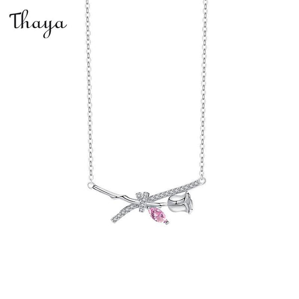 Thaya 925 Silver Rose Lover Necklace