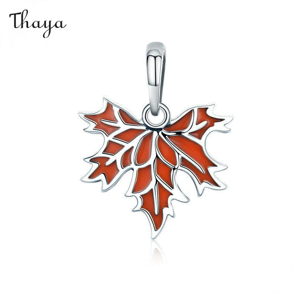 Thaya 925 Silver Maple Leaf Necklace Set