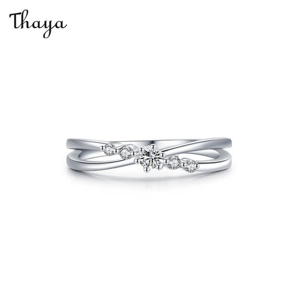 Thaya 925 Silver Cross Round Irregular Ring