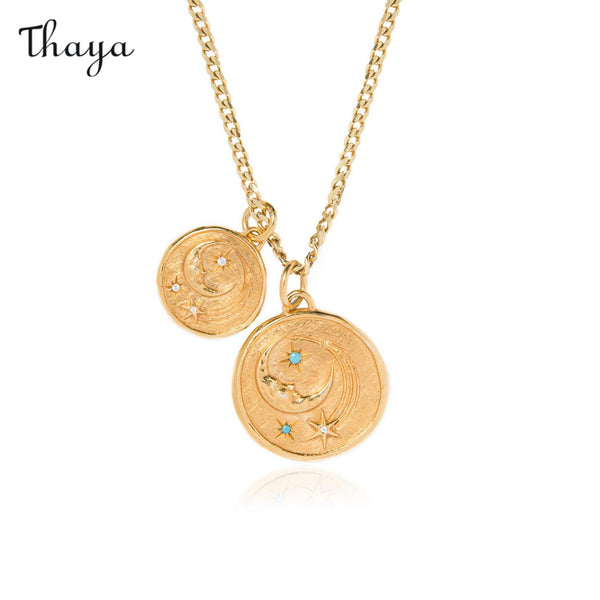 Thaya Retro Coin Pendant Necklace
