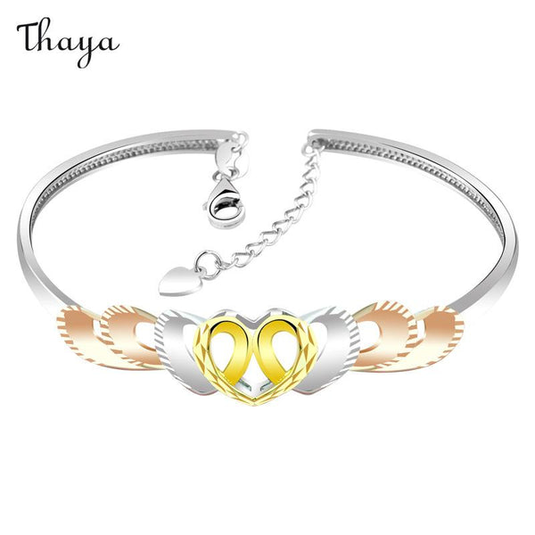 Thaya 925 Silver Love Heart Bracelet